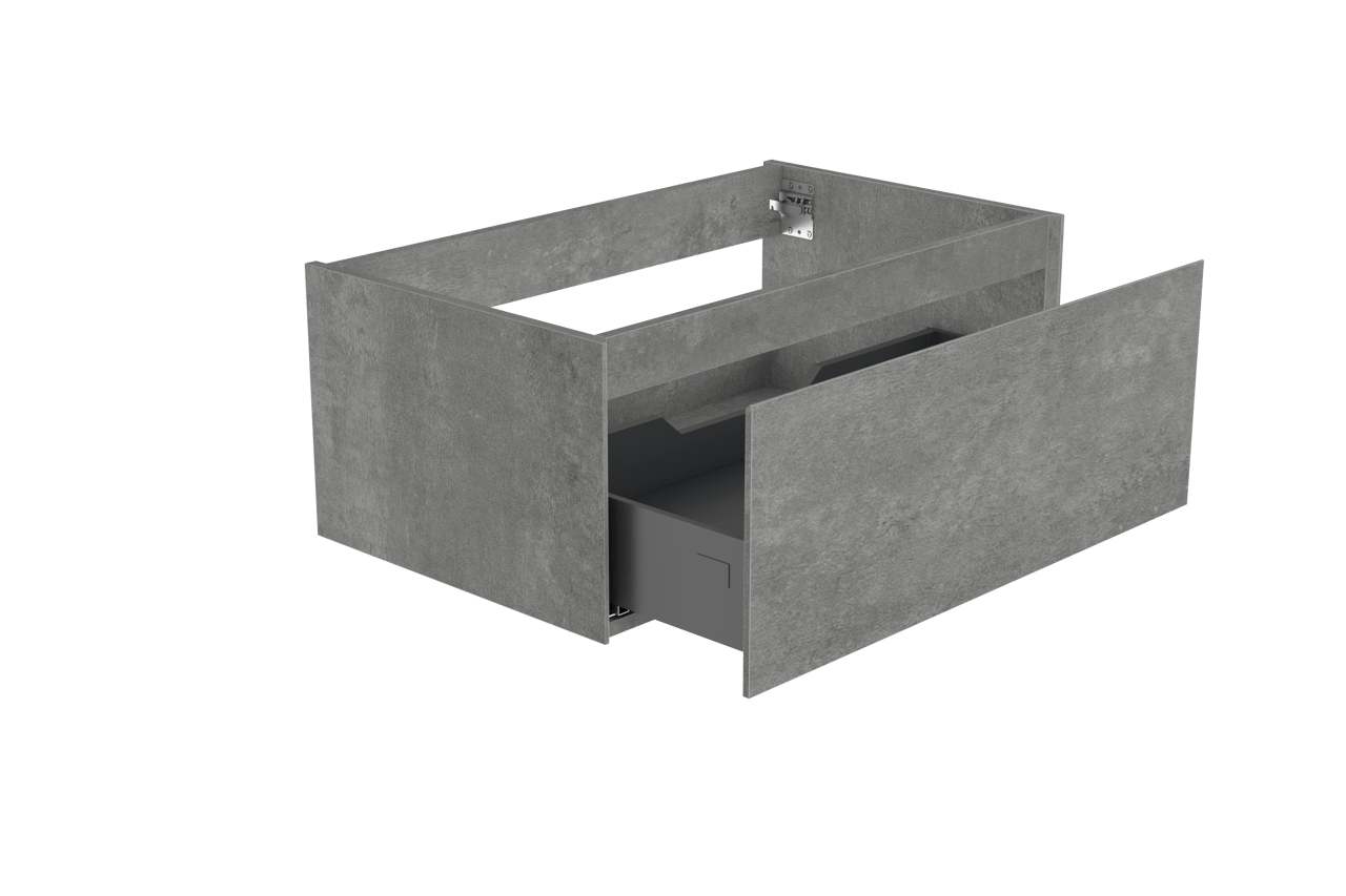 Storke Edge meuble sous-vasque suspendu 75 x 52 cm béton gris foncé 1 tiroir