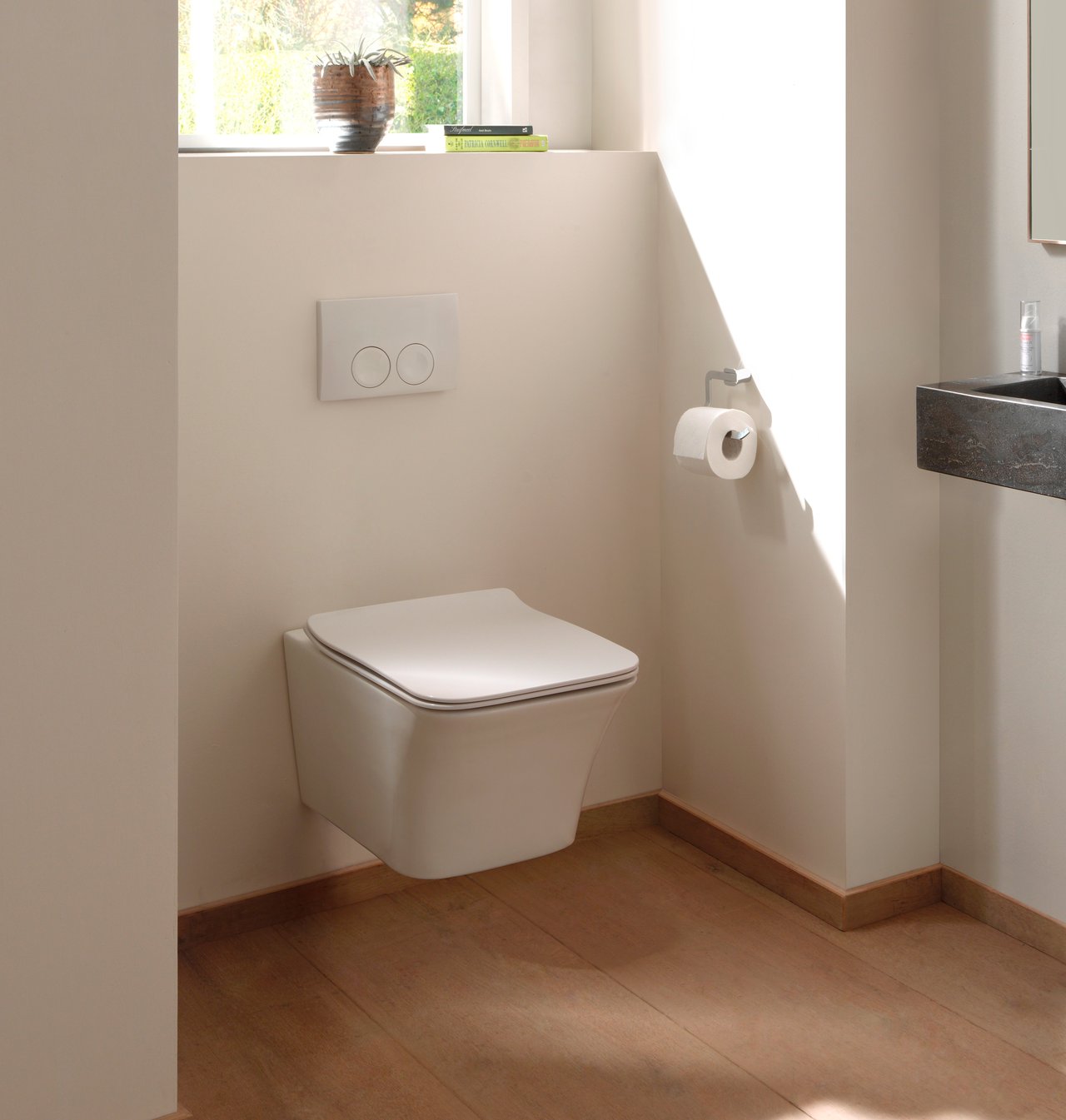 Geberit Delta 21 Betätigungsplatte, weiß glänzend, für Geberit Duofix Einbauspülkasten