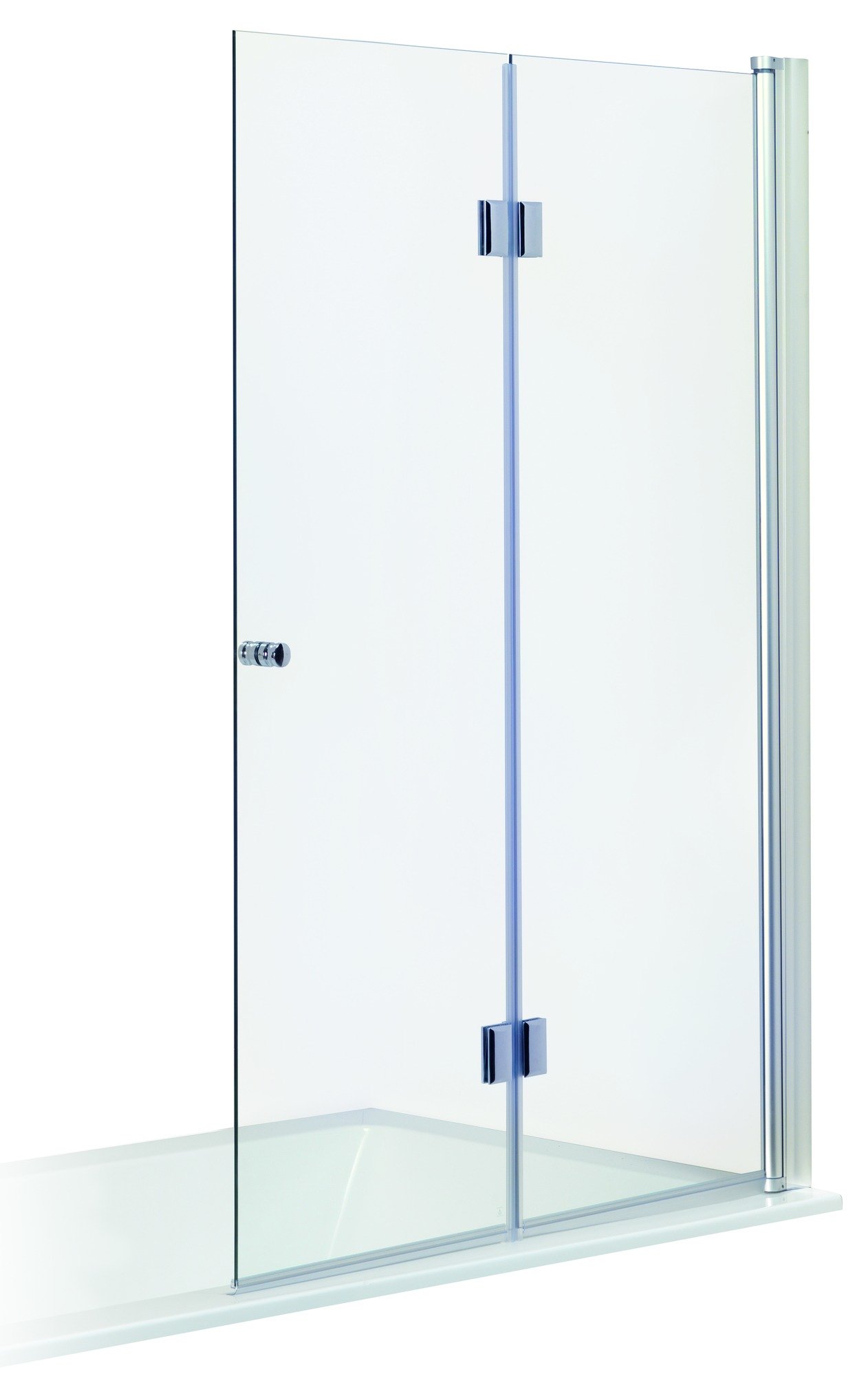 Luca Varess Cyrus dubbele badwand 60 cm + 50 cm helder glas chroom profiel