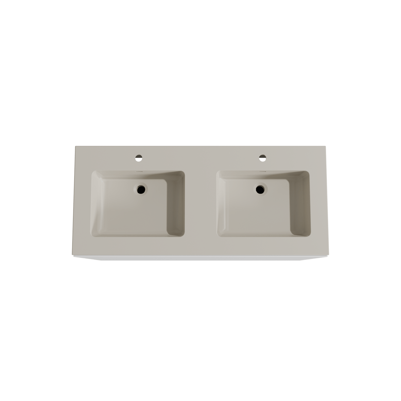 Storke Edge staand badkamermeubel 120 x 52 cm mat wit met Diva dubbele wastafel in top solid zijdegrijs