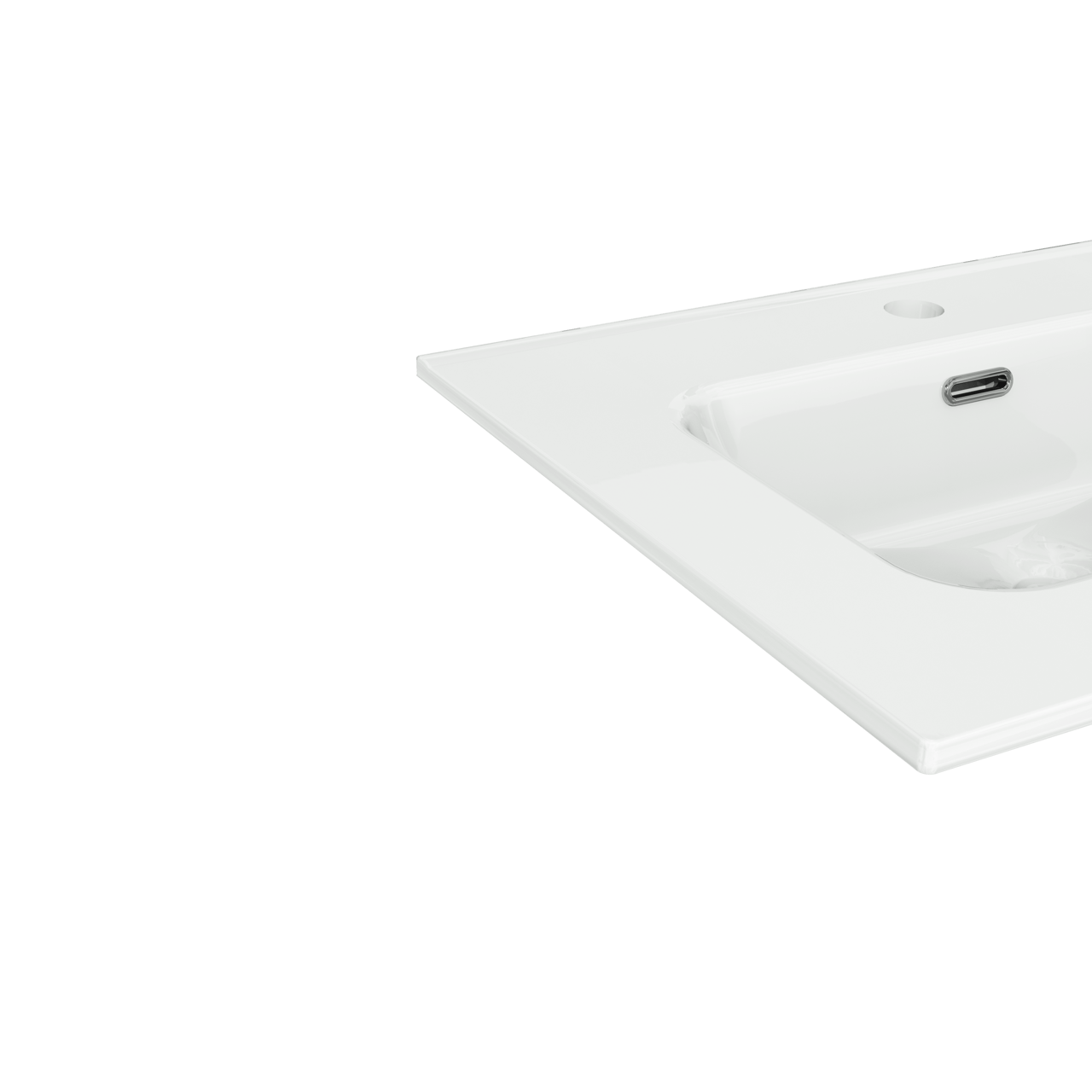 Linie Baro enkele wastafel Glanzend Witte porselein 60 x 46 cm