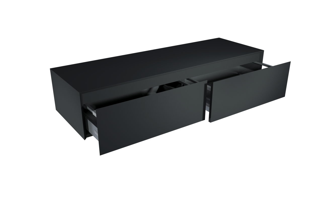 Balmani Mitra Elements meuble sous-vasque suspendu 150 x 50 cm noir mat 2 tiroirs
