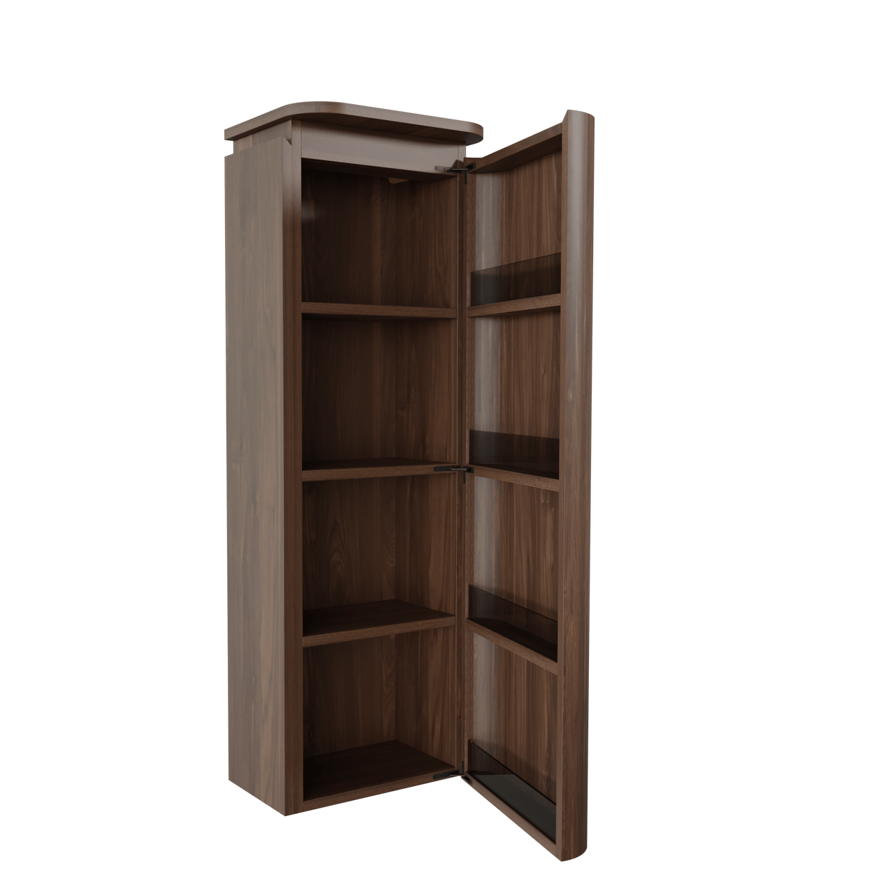 Balmani Moon zwevend badkamerkast rechts Amerikaans notenhout 44 x 32 x 130 cm