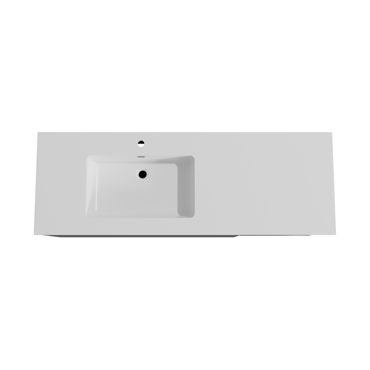 Storke Edge hängendes Möbelstück Set: 150 x 52 cm, Schwarz matt, mit Diva Waschtisch links, Marmorkomposit Weiß glänzend