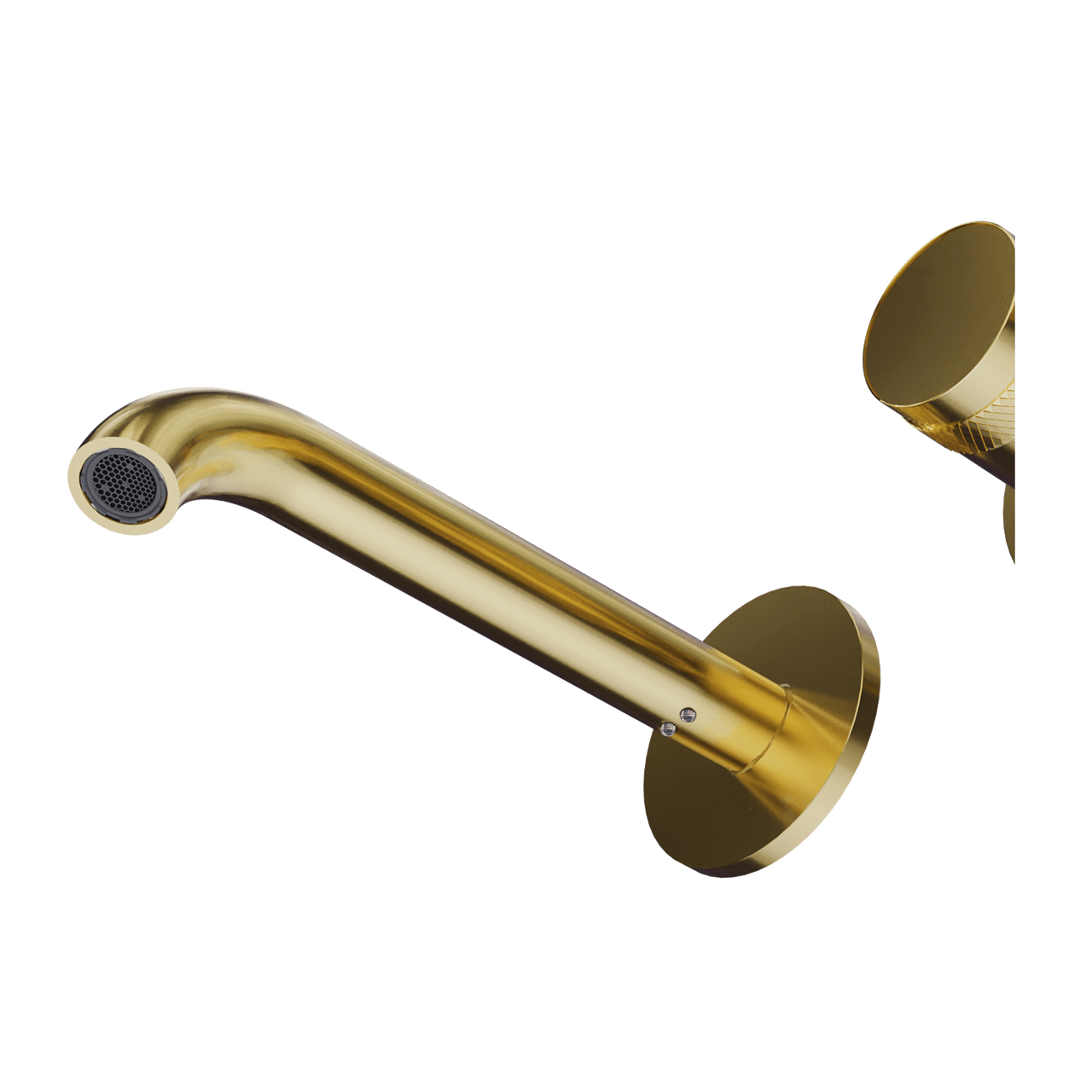 Blaufoss Pavilion Unterputz-Badewannenarmatur: Brushed Gold, inkl. Handbrauseset und Einbauelement