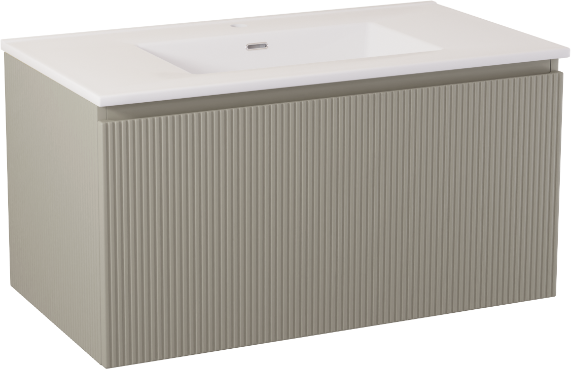 Storke Ribs badkamermeubel met Kera Wastafel