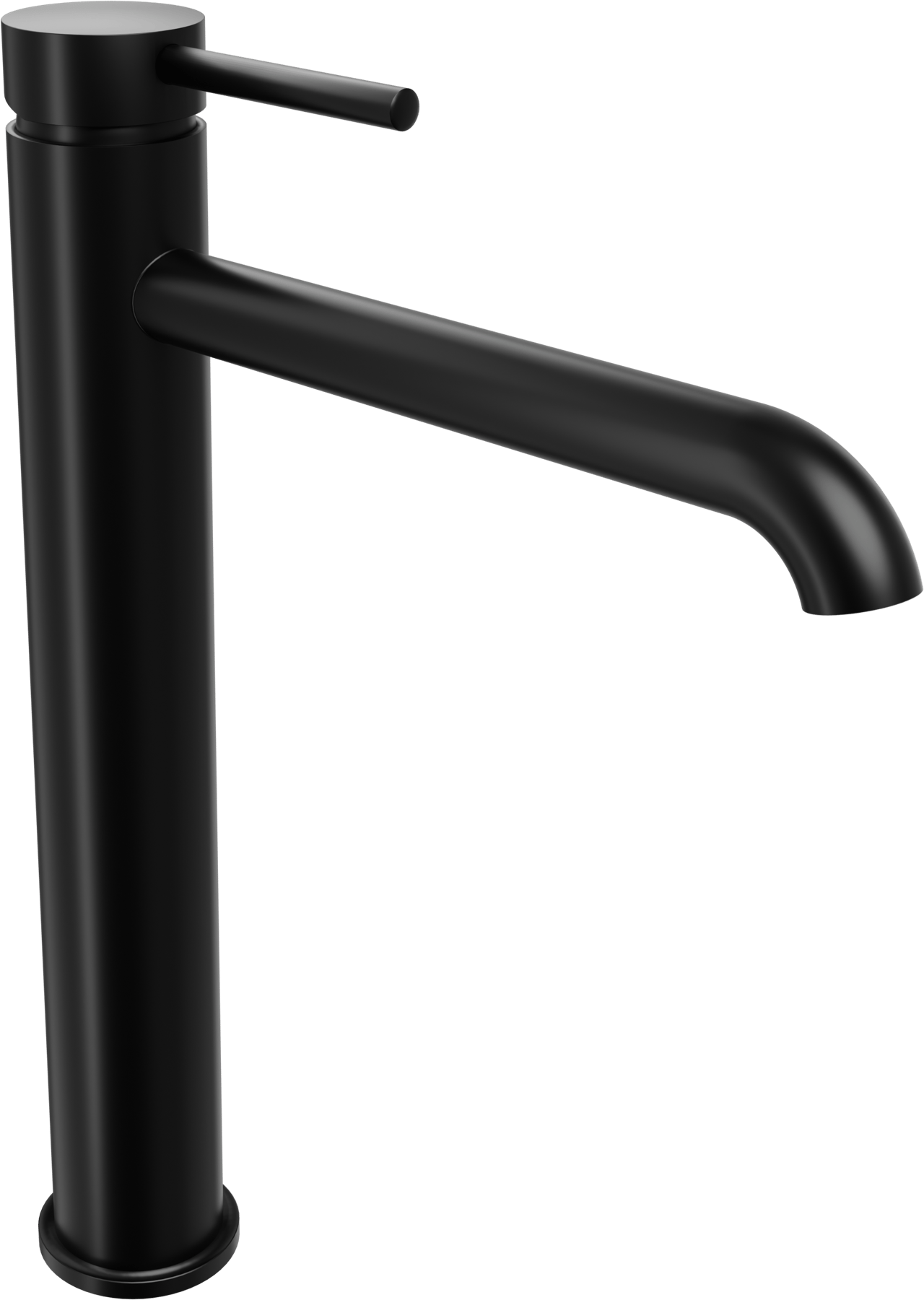 Blaufoss Round verhoogde wastafelkraan mat zwart