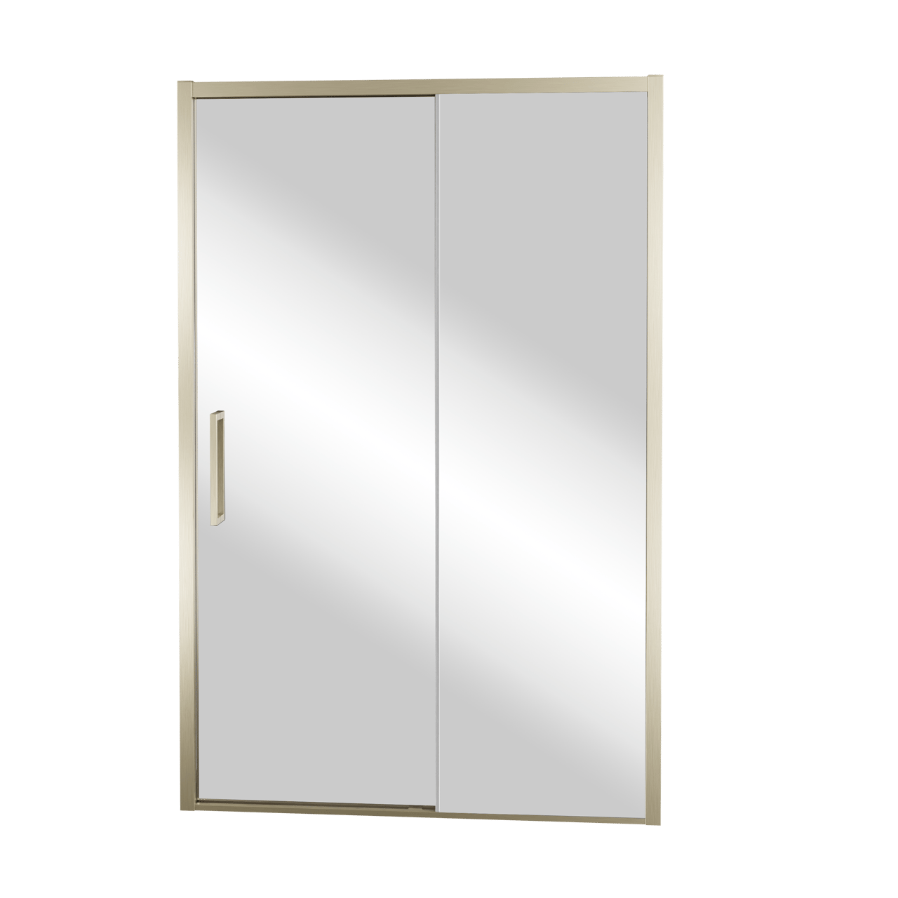 Balmani Senses Design porte coulissante à droite 120 cm x 210 cm verre Miroir Reflex, Profil Brushed Champagne Gold, coating inclus