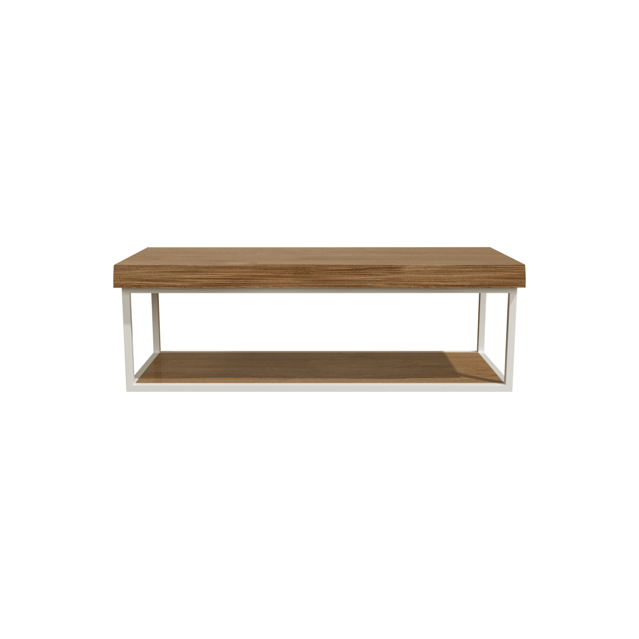 Balmani Life Edge Mini Handwaschbecken: Teak mit Weißem Rahmen, 55 x 22.5 cm