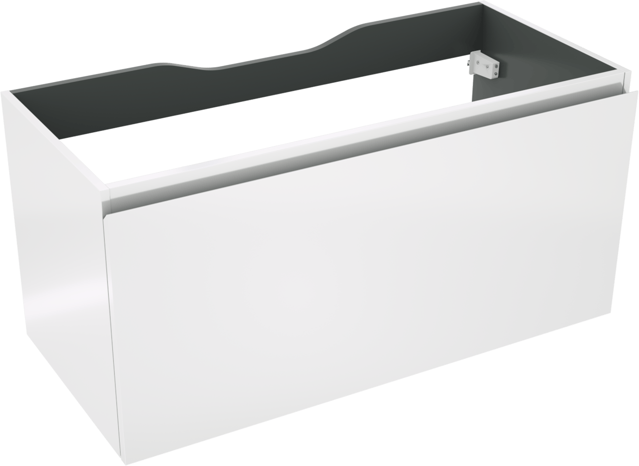 Linie Lado zwevende wastafelonderkast 100 x 46 cm Glanzend Wit 1 lade