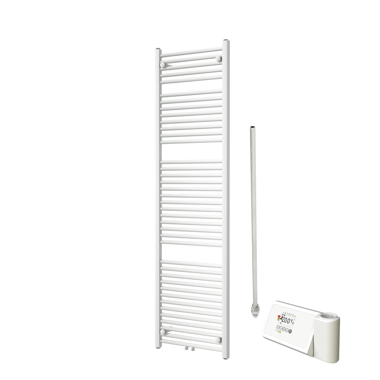 Vipera Kanza sèche-serviettes Simple 50 x 180 cm chauffage électrique blanc mat raccordement latéral et central possible 800W, résistance incluse