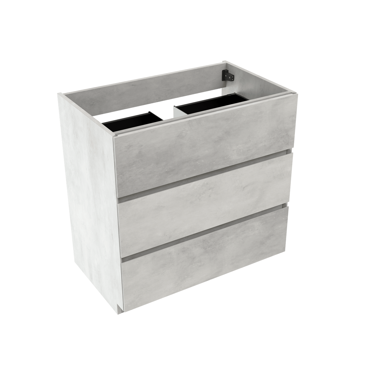 Storke Edge staande wastafelonderkast 85 x 52 cm beton zilvergrijs 3 lades