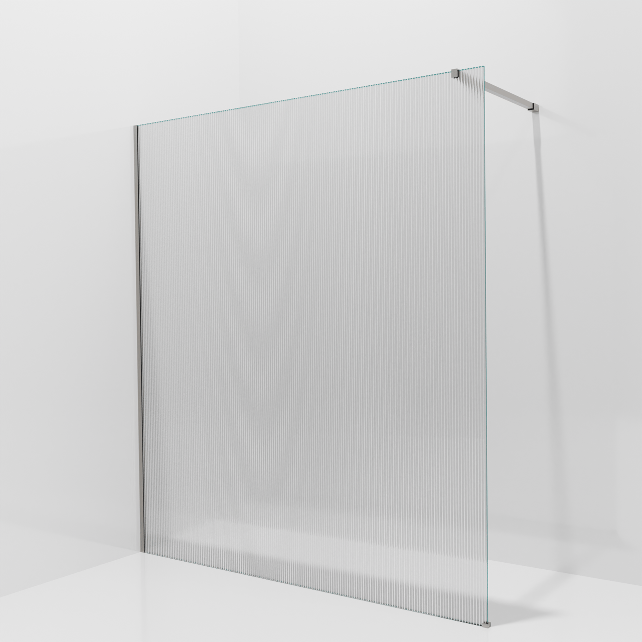 Balmani Modular inloopdouche: 180 x 200 cm, Ribs met coating, Brushed Inox profielen