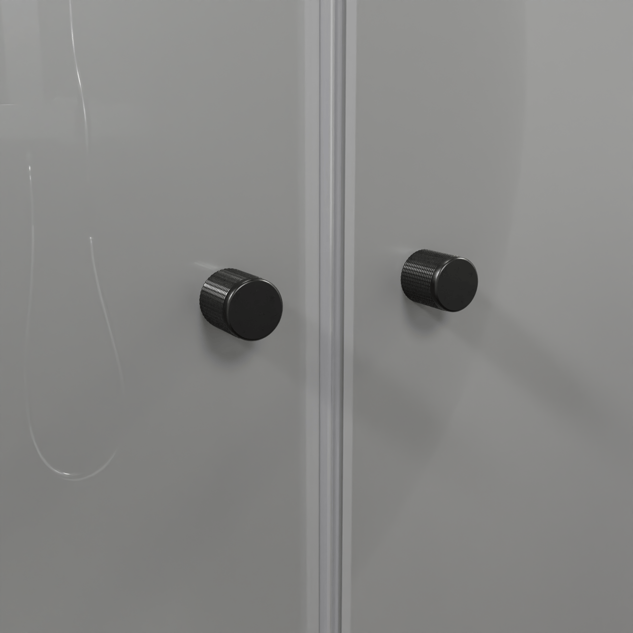 Luca Varess Kuresa douche pendeldeur 90 x 200 cm helder glas met matte strook mat zwart profiel