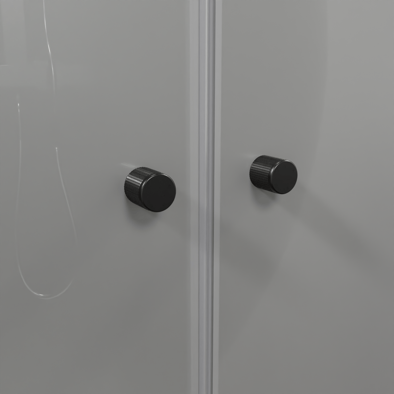 Luca Varess Kuresa porte battante 90 x 200 cm verre transparent avec bande matte profil noir mat