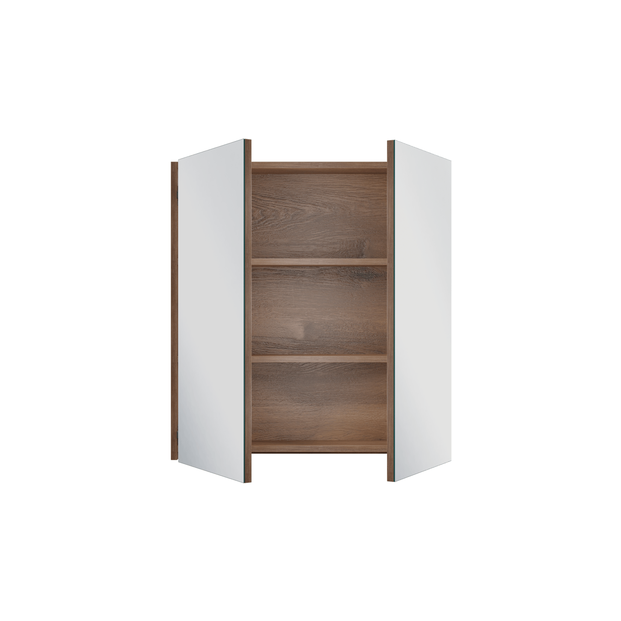 Linie Montro Spiegelschrank Bad: 70 x 75 cm, braune Eiche