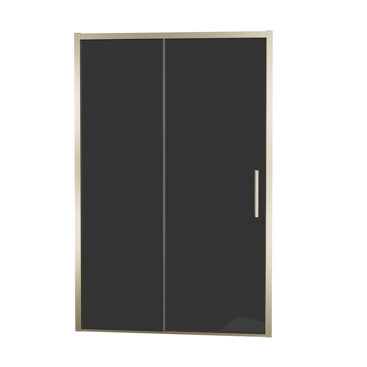 Balmani Senses Design porte coulissante réversible 120 cm x 210 cm verre fumé, Profil Brushed Champagne Gold, coating inclus