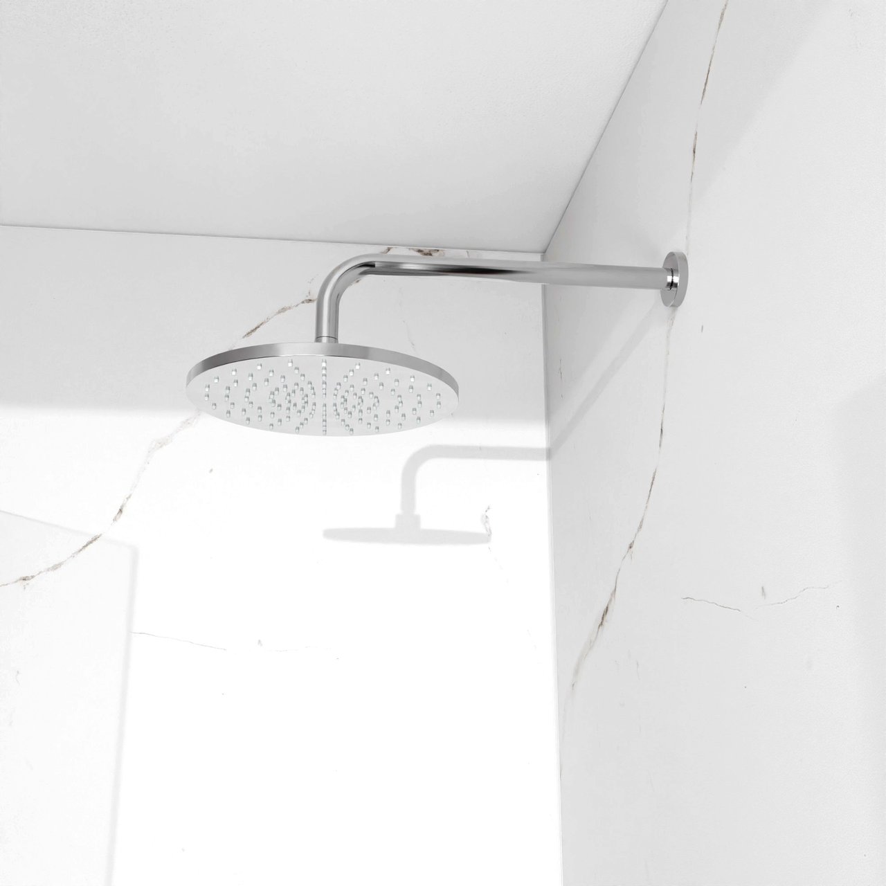 Blaufoss Bodan 250 rond regendouchekop met wand douchearm Ø25cm Glanzend Chroom