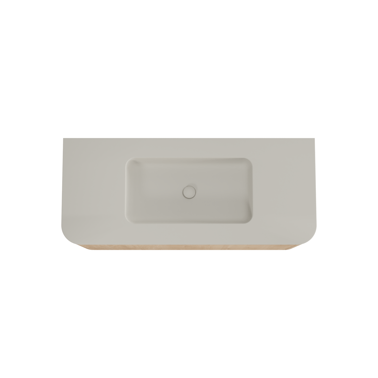 Balmani Moon meuble salle de bains suspendu 130 x 55 cm chêne naturel avec Moon plan simple en top solid soie grise