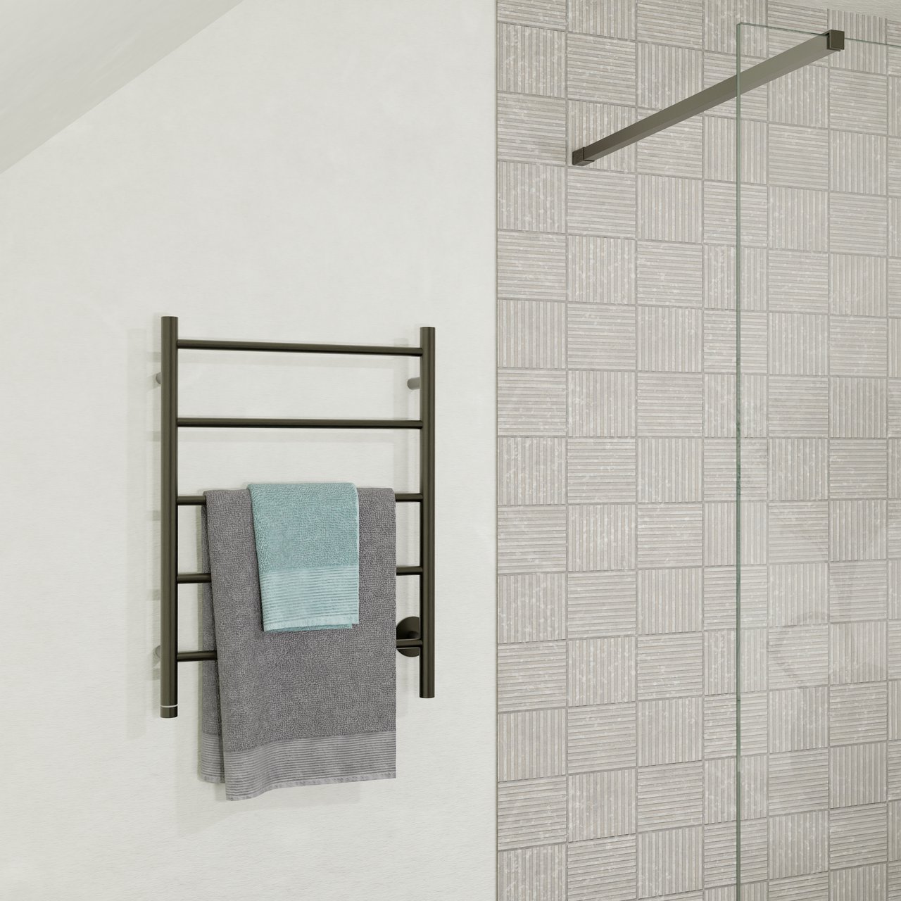 Blaufoss Odda Alto chauffe-serviette 75 x 55 cm brushed gunmetal 50W