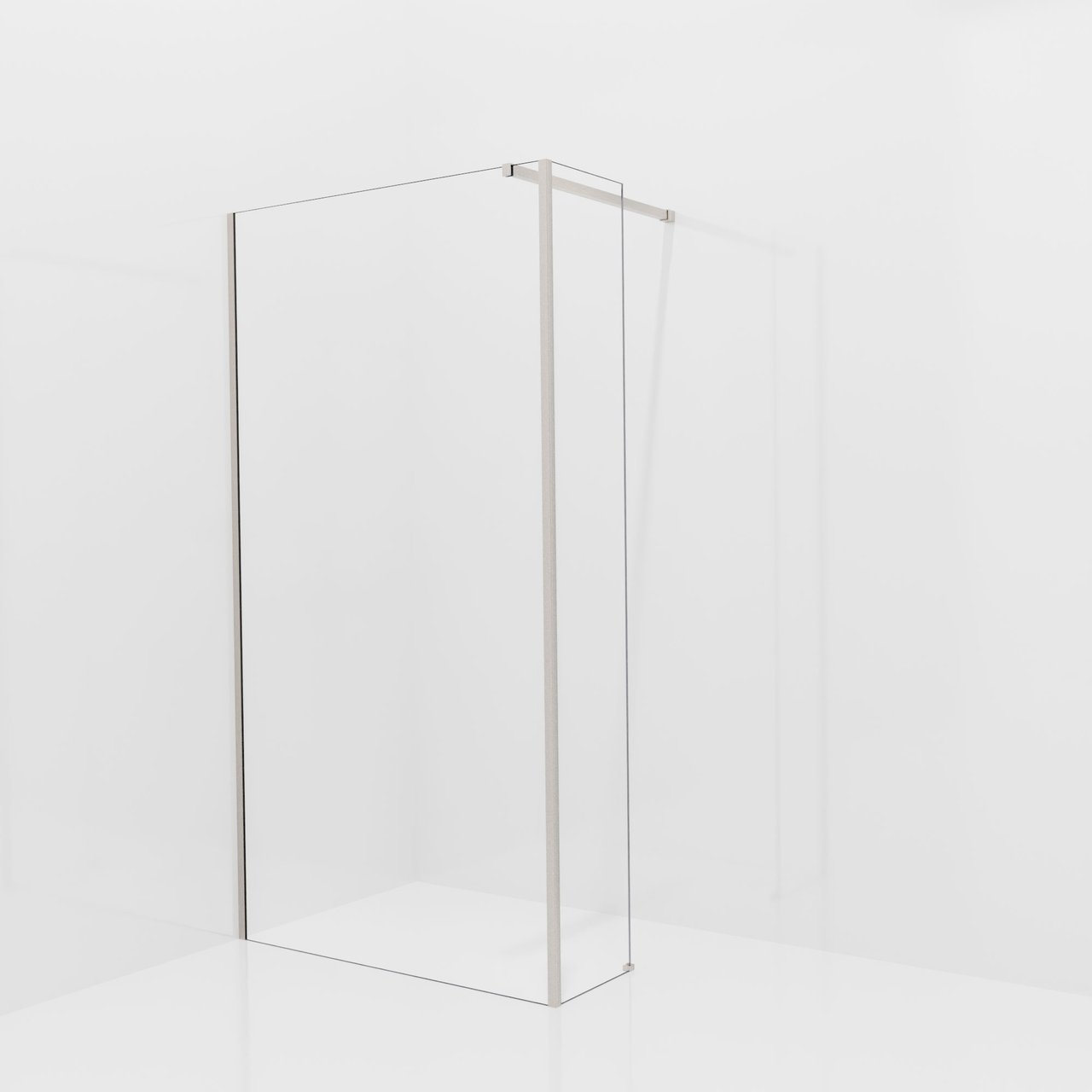 Balmani Modular Walk-In Dusche mit fester Seitenwand: 110 x 200 cm, Klarglas, Profil Brushed CoolMetal