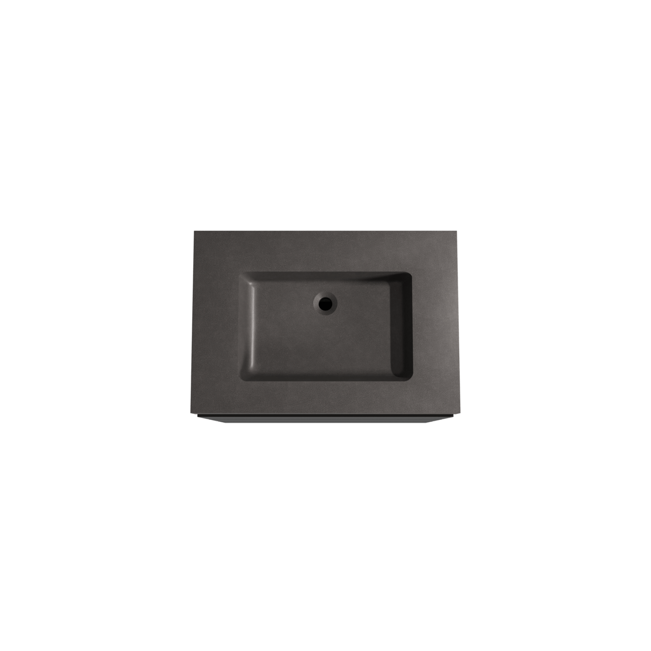 Storke Edge meuble salle de bains à poser 75 x 52 cm noir mat avec Scuro High plan simple en quartz noir mat