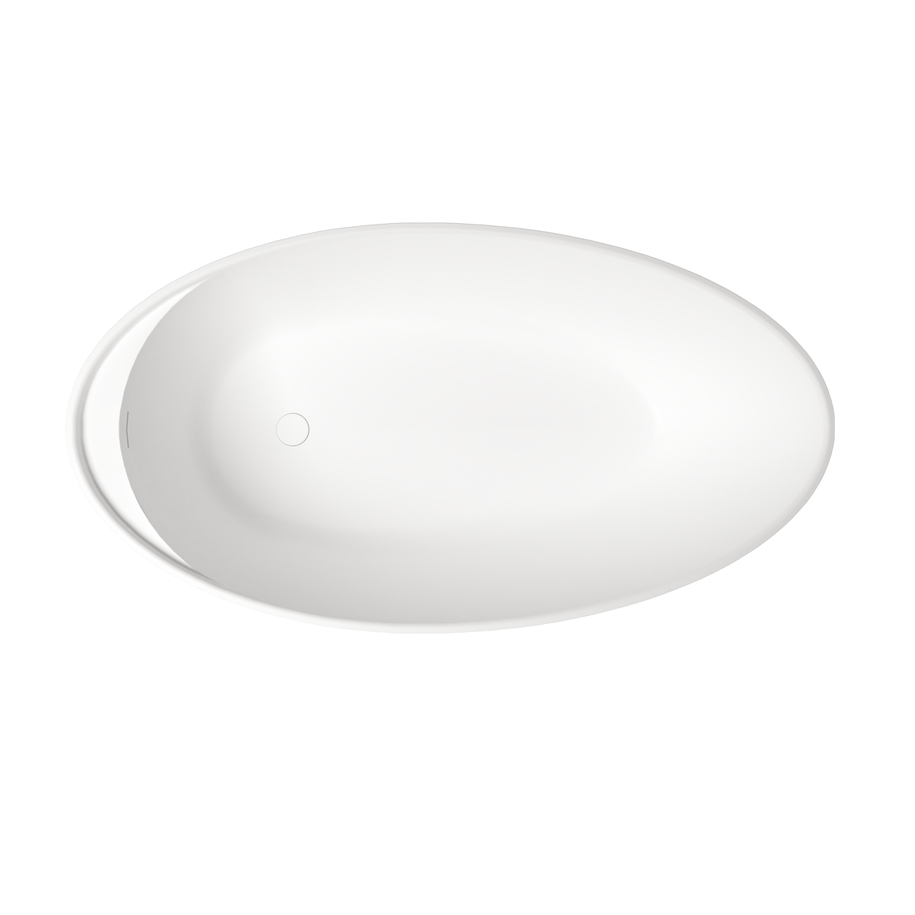 Balmani Colea Freistehende Badewanne 160 x 86 cm solid surface weiß matt mit integrierte Ablage