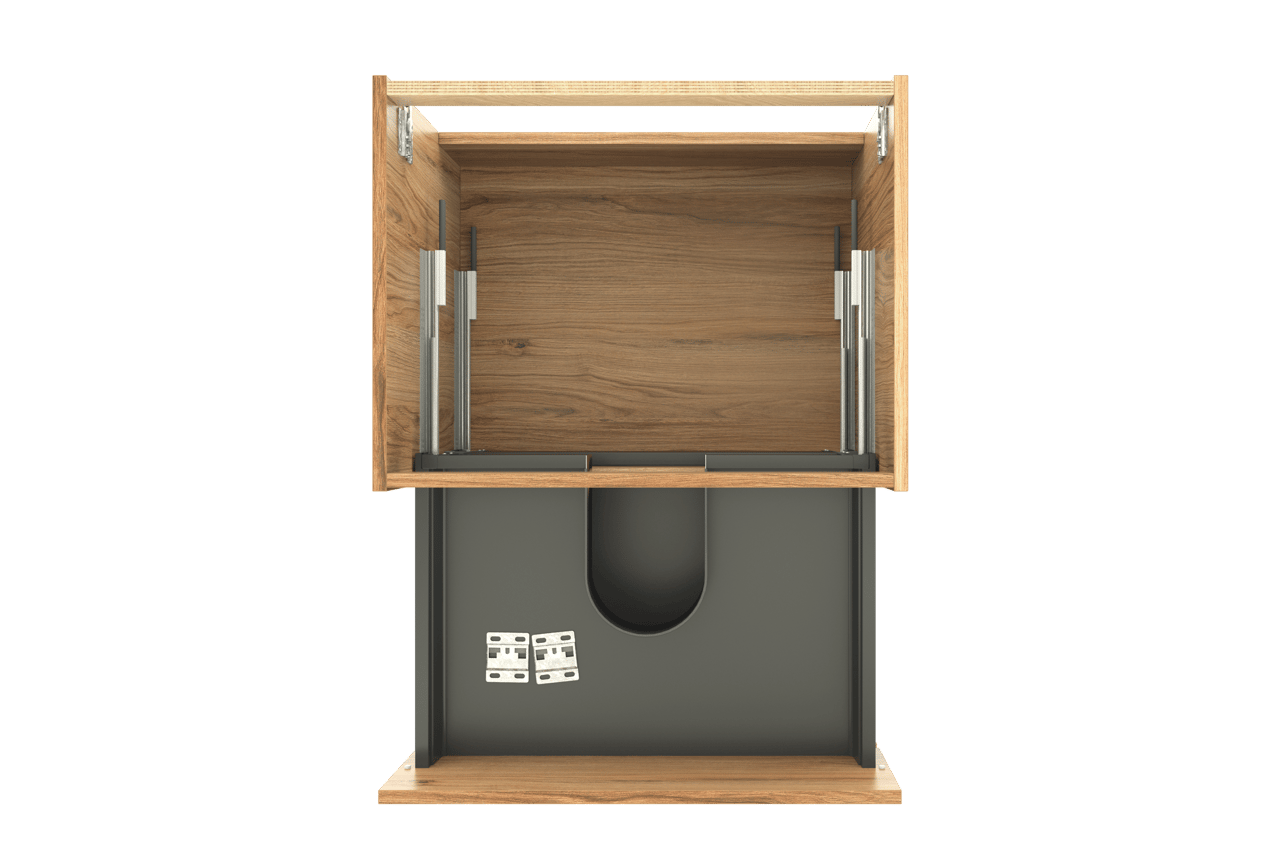 Balmani Lucida zwevende wastafelonderkast 67,5 x 55 cm teak 2 lades