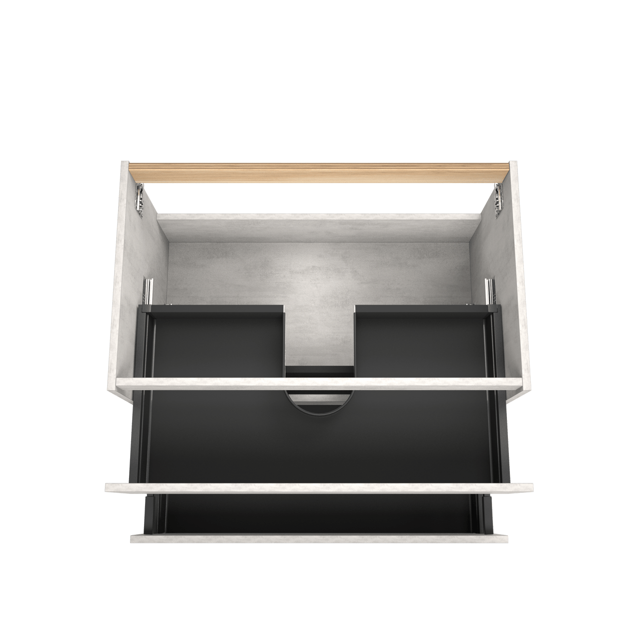 Balmani Lucida hängender Bad-Unterschrank 90 x 55 cm Beton silbergrau 2 Schubladen