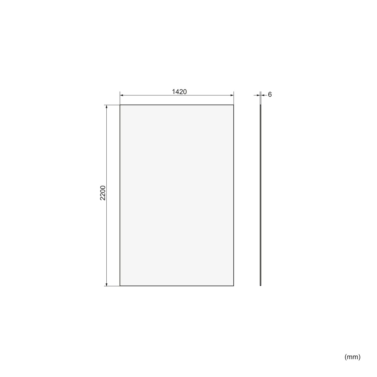 Balmani Piatto Duschrückwand: 140 x 220 cm, Solid Surface, Weiß matt