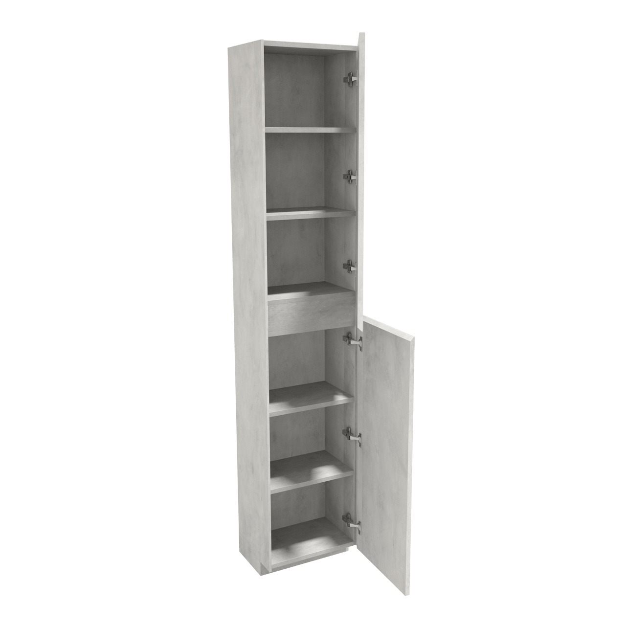 Storke Edge stehender Hochschrank rechts, Beton silbergrau, 40 x 30 x 200 cm