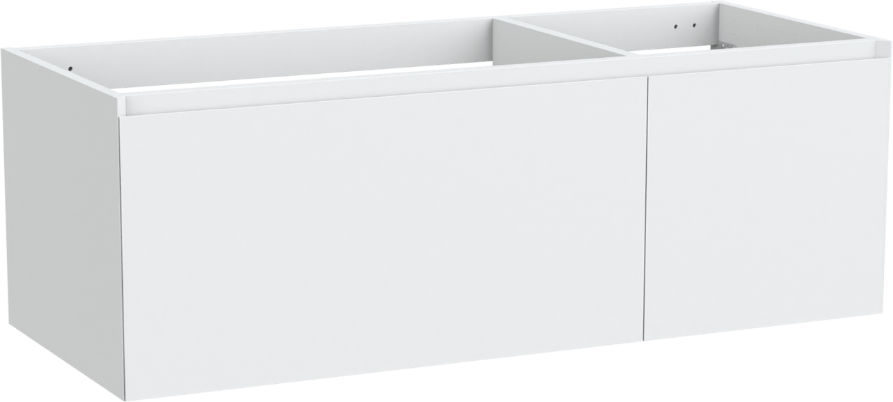 Balmani Idra meuble sous-vasque suspendu 135 x 55 cm asymétrique à gauche blanc mat 4 tiroirs