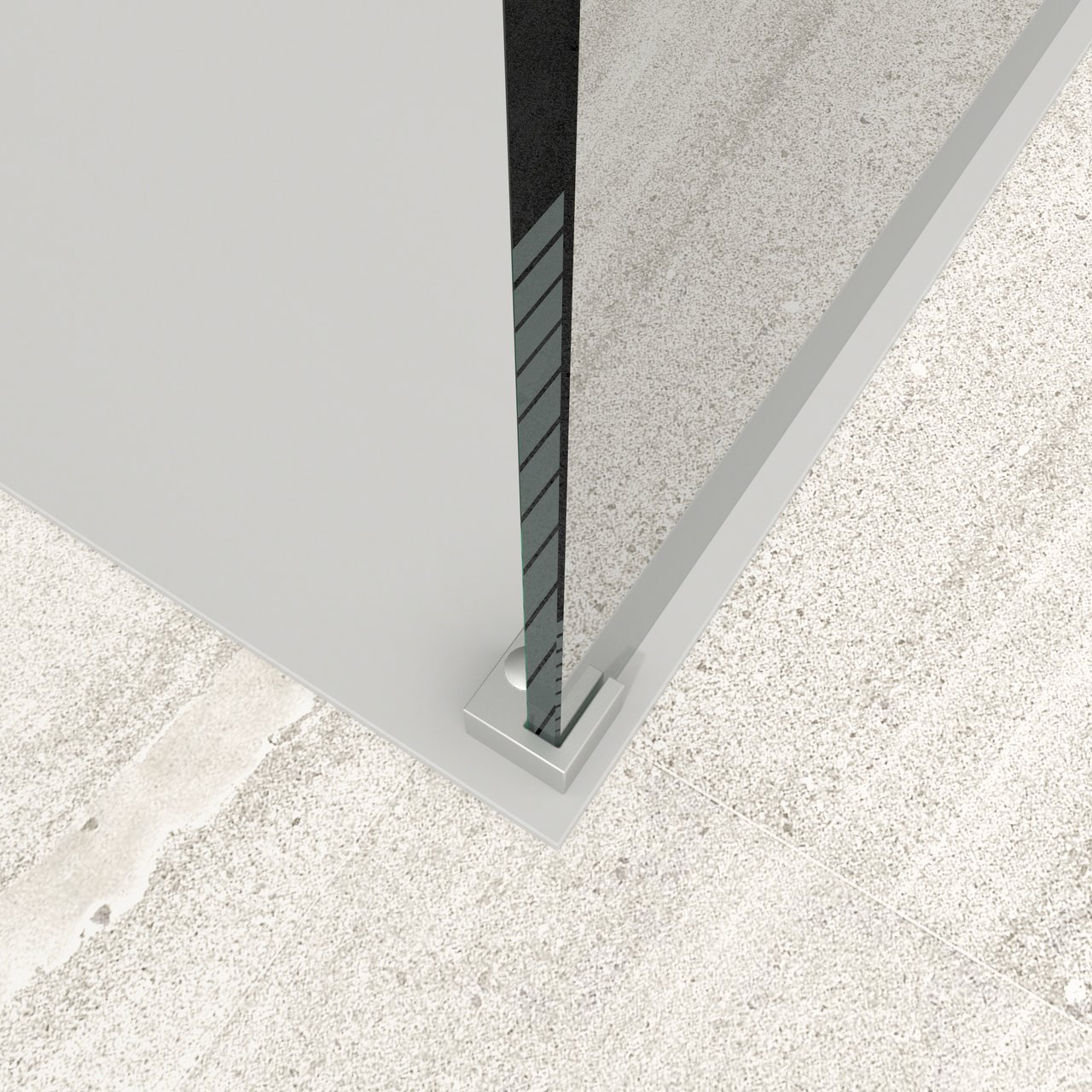 Balmani Modular douche à l'italienne 160 x 200 cm verre miroir reflex profil chrome brillant