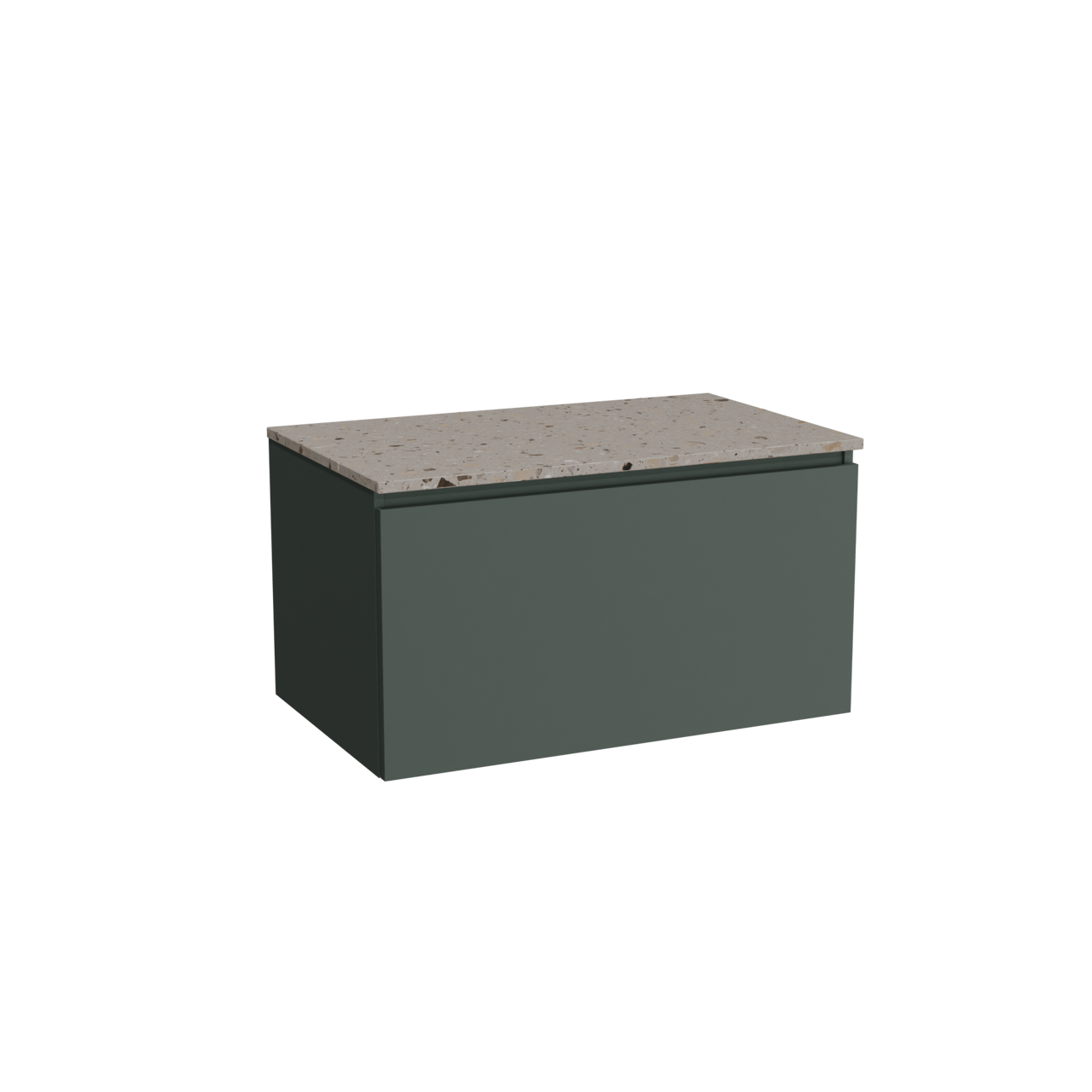 Balmani Sfera meuble salle de bains suspendu 90 x 55 cm forest avec Stretto tablette simple en terrazzo greige terrazzo