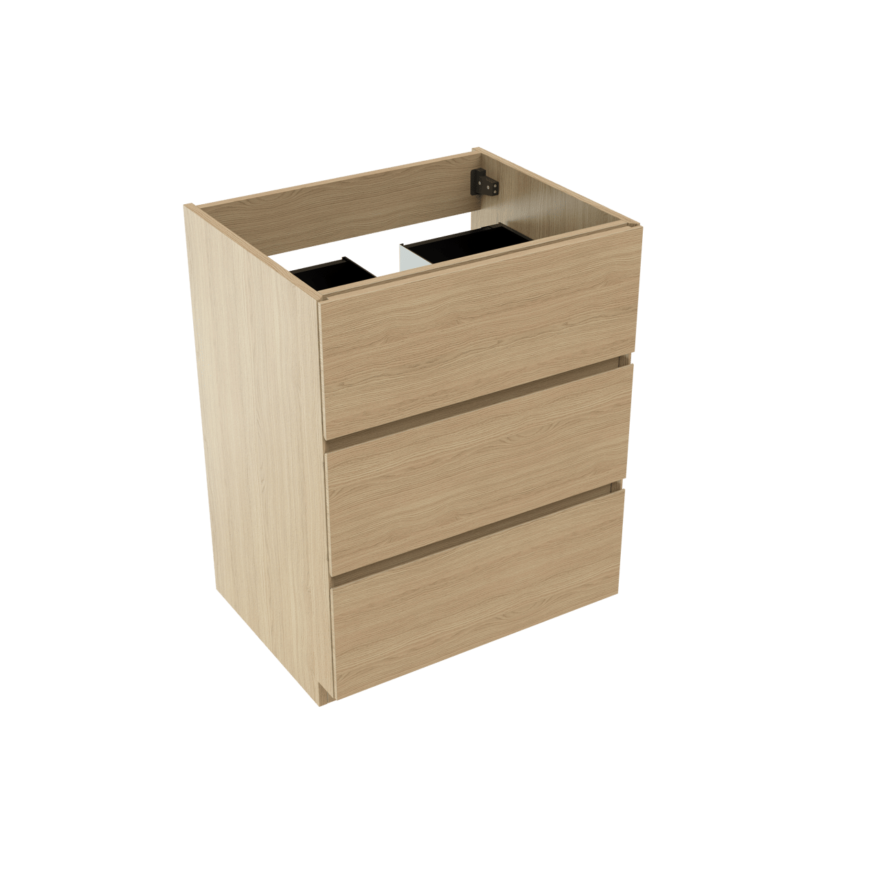 Storke Edge staande wastafelonderkast 65 x 52 cm natuur eik 3 lades