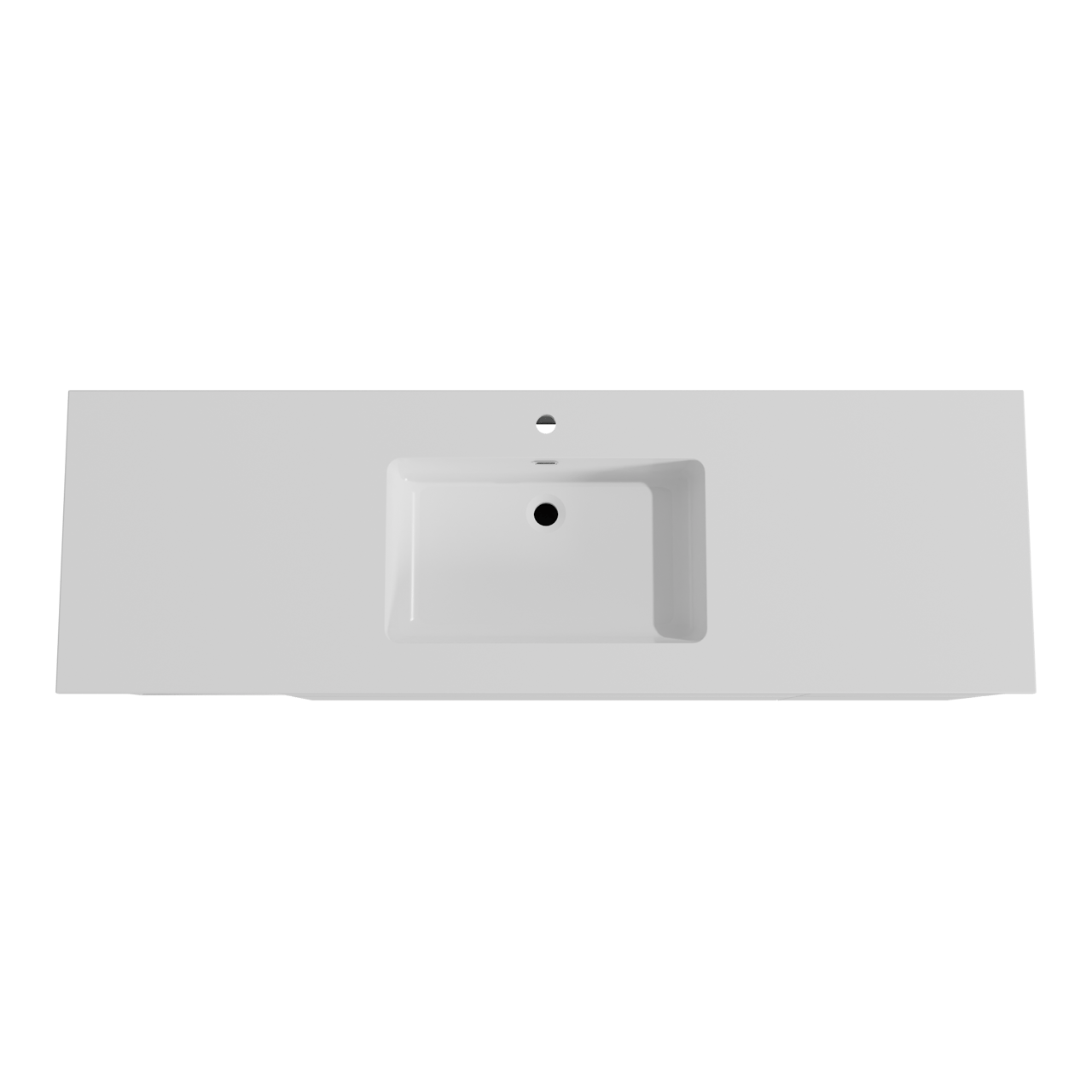 Storke Edge hängendes Möbelstück Set: 165 x 52 cm, Weiß matt, mit Diva Einzelwaschtisch, Marmorkomposit Weiß glänzend