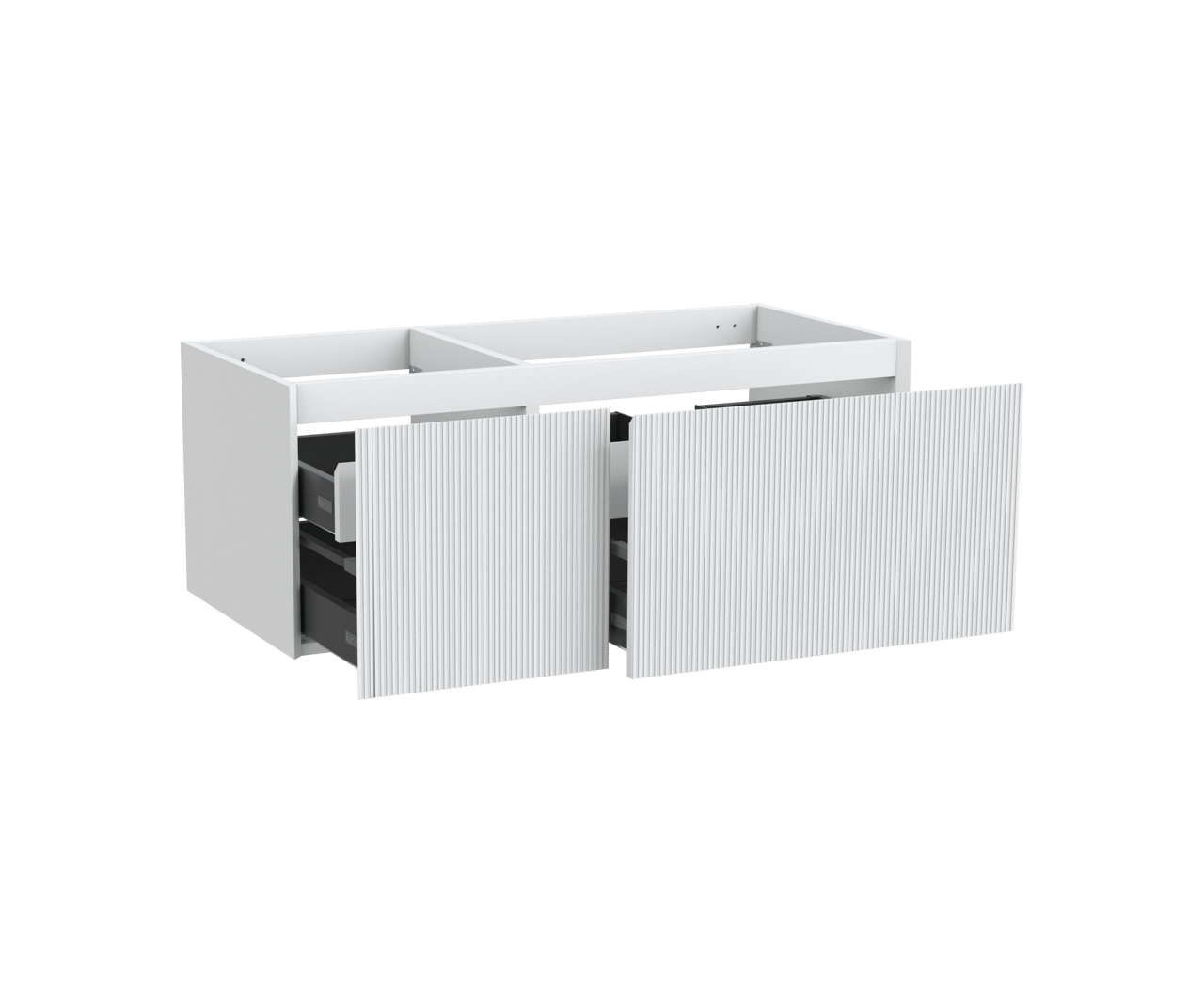 Balmani Fila meuble sous-lavabo suspendu 120 x 55 cm asymétrique droite blanc mat 4 tiroirs