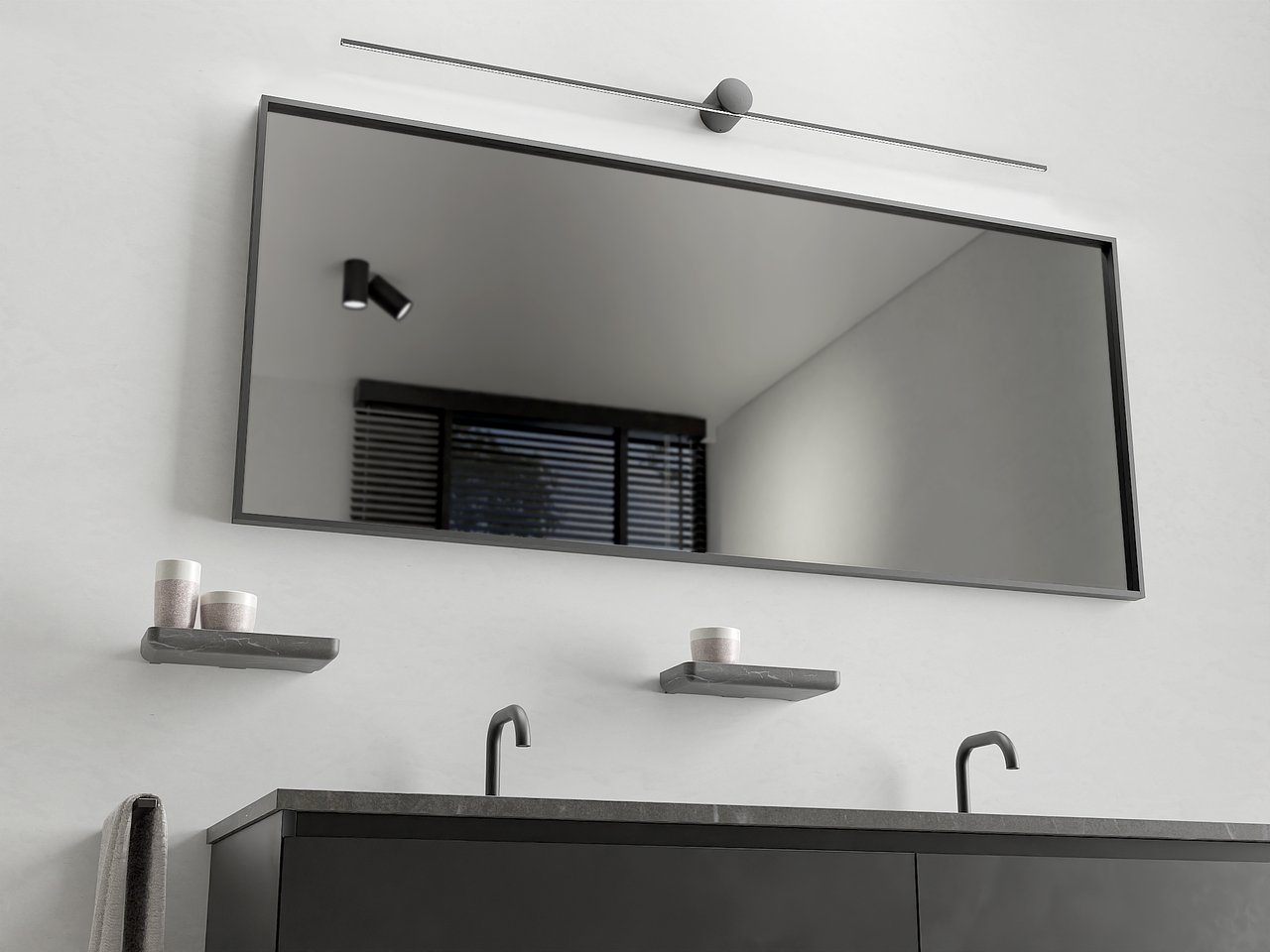 Balmani Compas LED Spiegelbeleuchtung: 120 cm, Schwarz