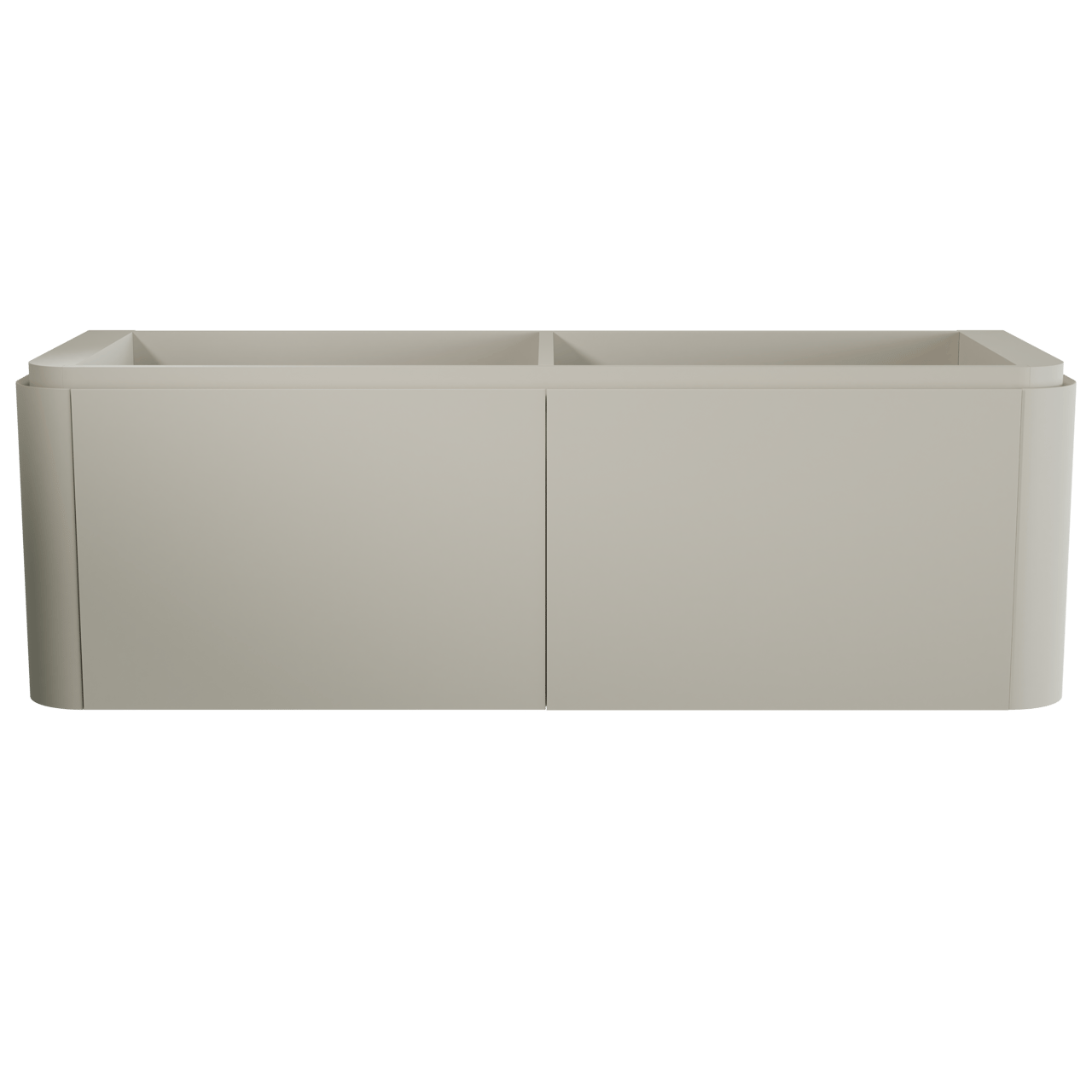 Balmani Moon hängender Waschbeckenunterschrank: 160 x 55 cm, Seidengrau, 4 Schubladen