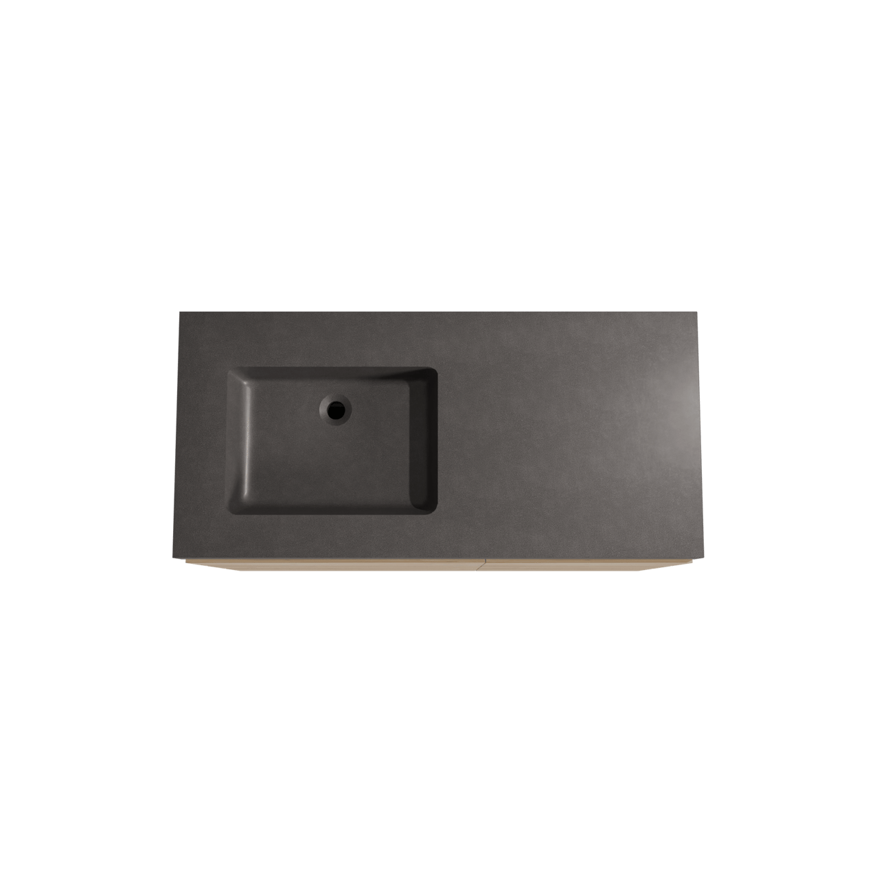 Storke Edge meuble salle de bains à poser 110 x 52 cm chêne brut avec Scuro High vasque asymétrique gauche en quartz noir mat