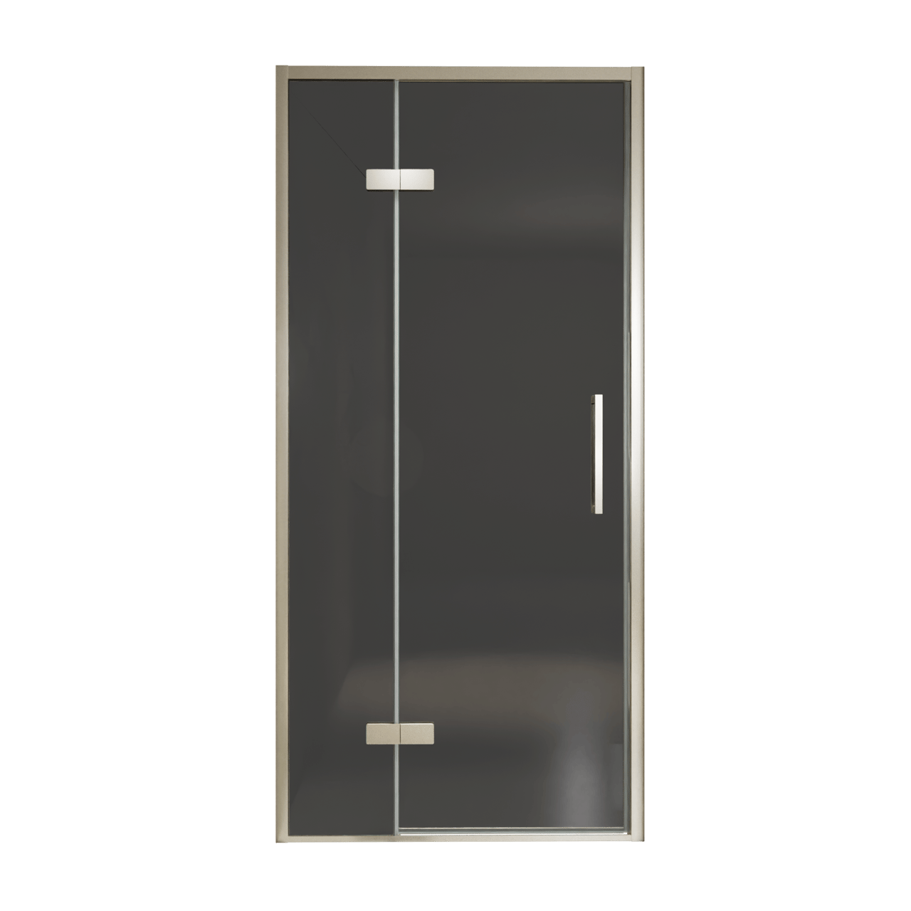 Balmani Senses Design Dusche Drehtür, Links, 100 cm x 210 cm, Rauchglas, Profil Brushed CoolMetal, inklusive Coating