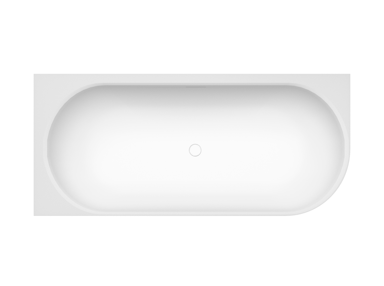 Balmani Forte tweepersoons hoekbad links 175 x 78 cm Solid Surface mat wit