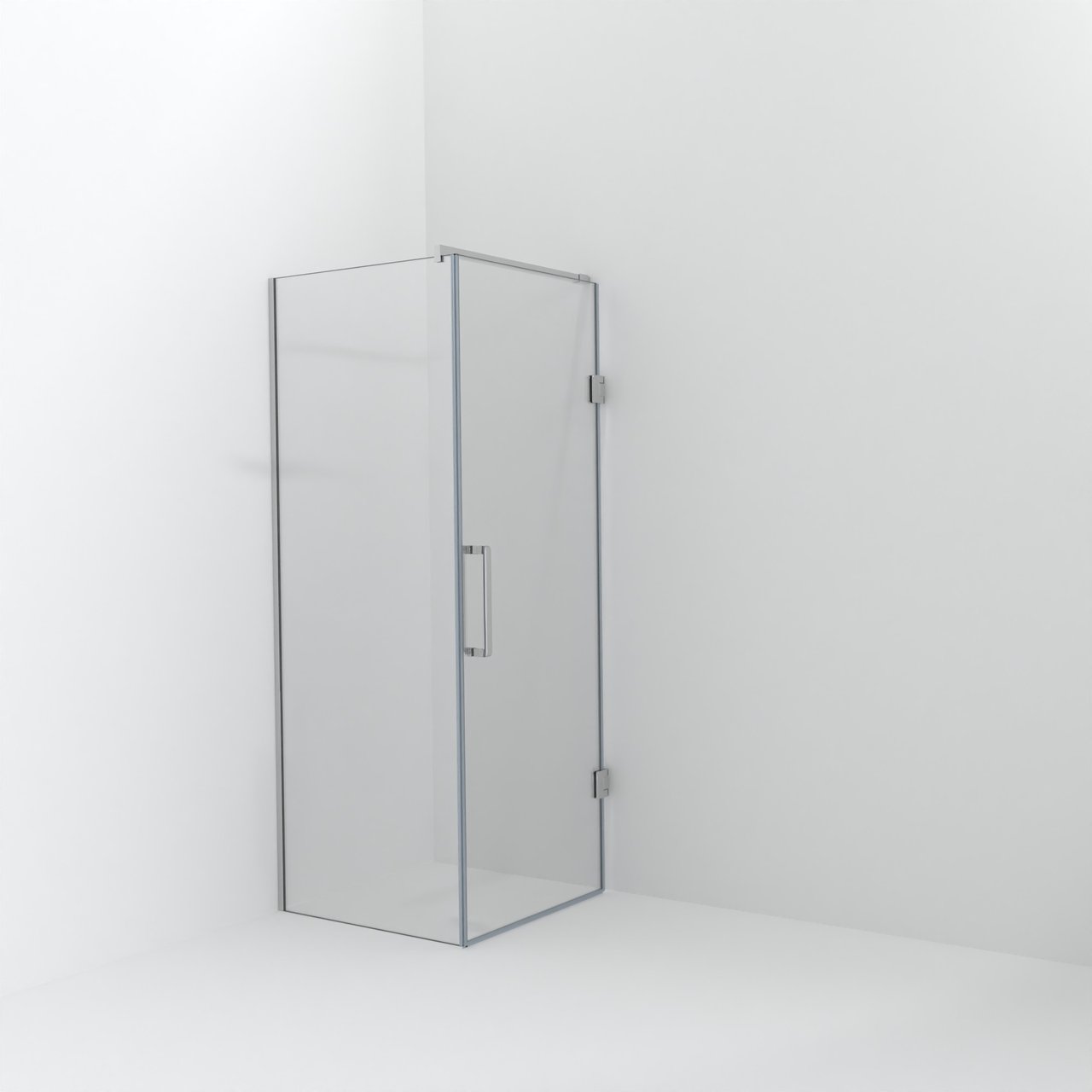 Balmani Modular inloopdouche met deur: 80 x 200 cm met deur 80 cm, Helder glas, Glanzend chroom profielen