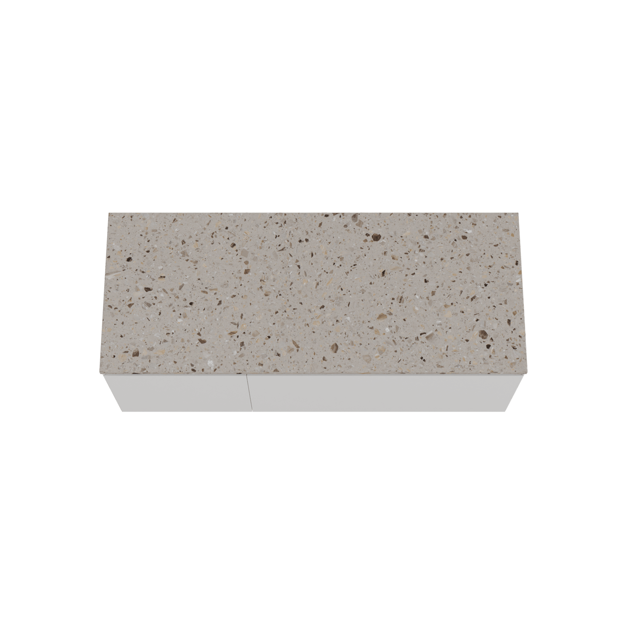 Balmani Idra meuble salle de bains suspendu 135 x 55 cm blanc mat avec Stretto tablette simple ou double en terrazzo greige terrazzo