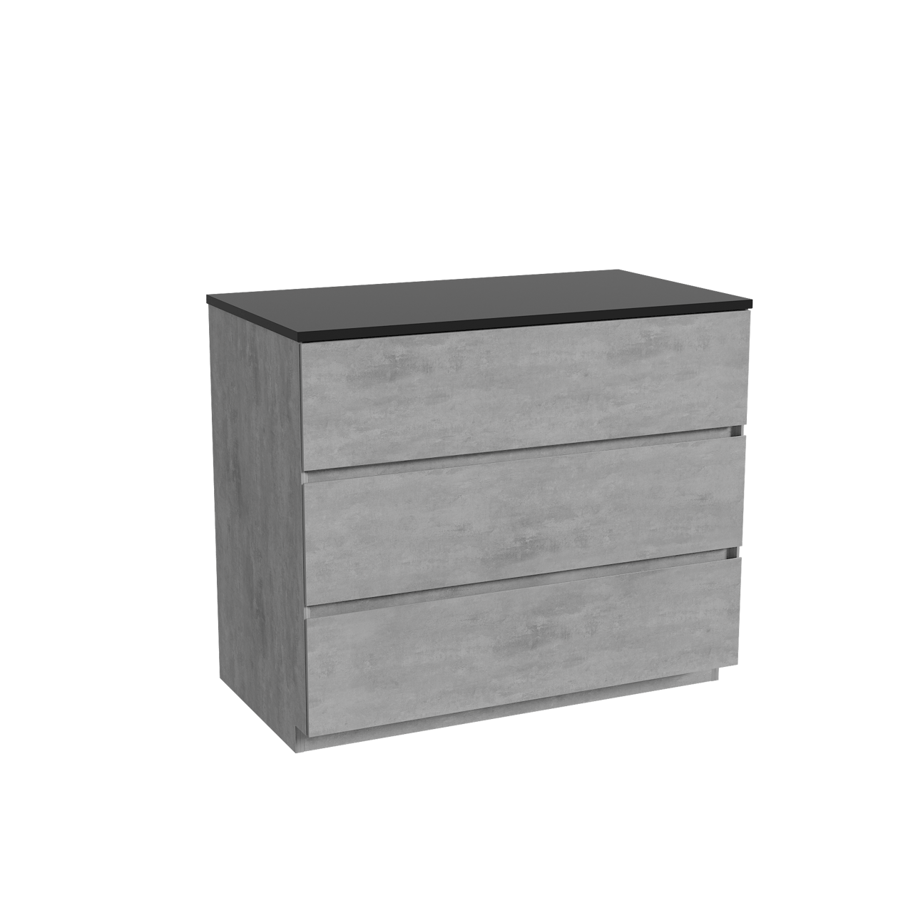 Storke Edge meuble salle de bains à poser 95 x 52 cm béton gris foncé avec Panton tablette simple en mdf enduit de poudre noir mat