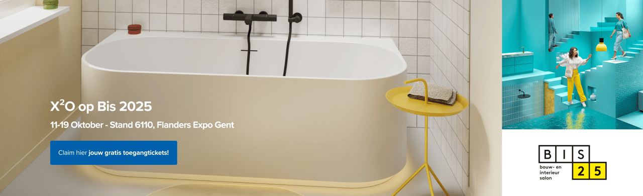 Campagnebeeld van de BIS-beurs 2025 met kleurrijke setting en mensen die de beurs verkennen.