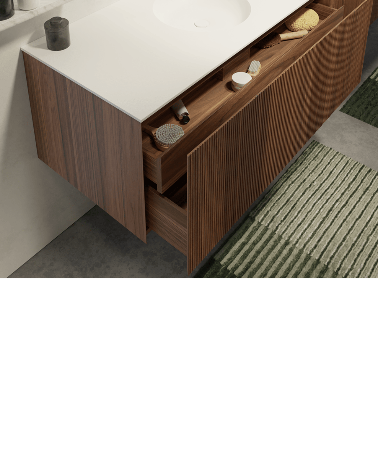 Badkamermeubelen in notelaar