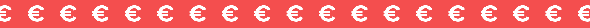 Image présentant un grand symbole euro (€) blanc centré sur un fond rouge uni. Cette illustration évoque une promotion ou une offre imbattable chez x²o salles de bains. Aucun texte n’apparaît sur l’image.