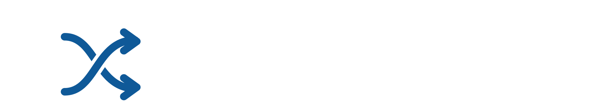 Icoon met gekruiste pijlen die verschillende richtingen uitgaan, symbool voor de mix & match compatibiliteit van Heau bij x²o badkamers.