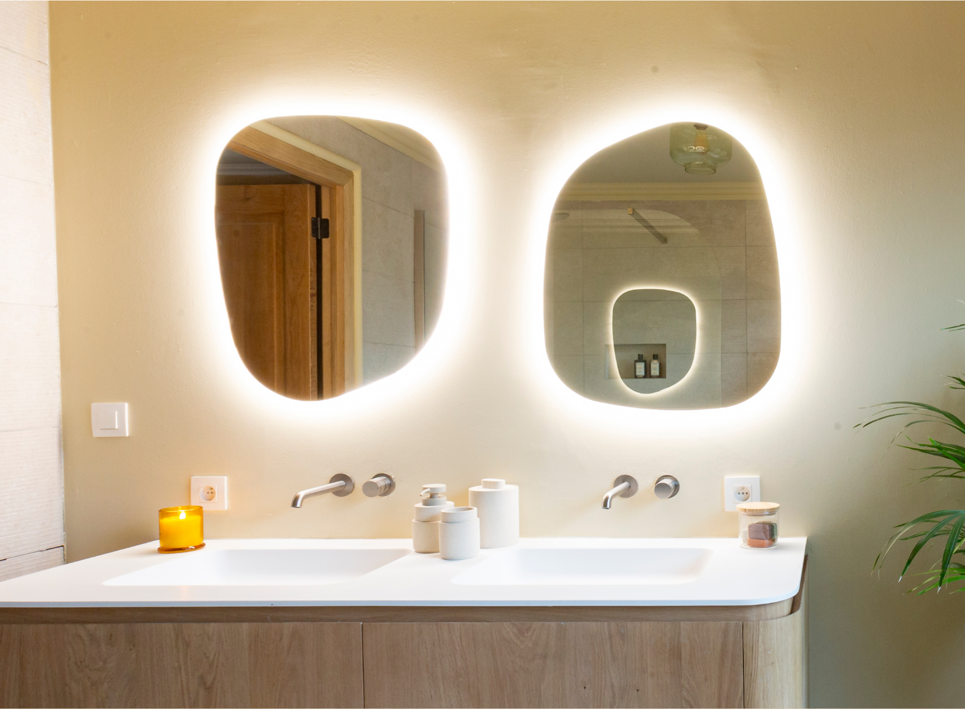 Badkamerspiegels met dimbare verlichting